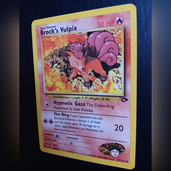 Brock's Vulpix Pokemon Card - Gym Challenge - NO. 37/132 Uncommon Non-Holo - Picture 5 of 9